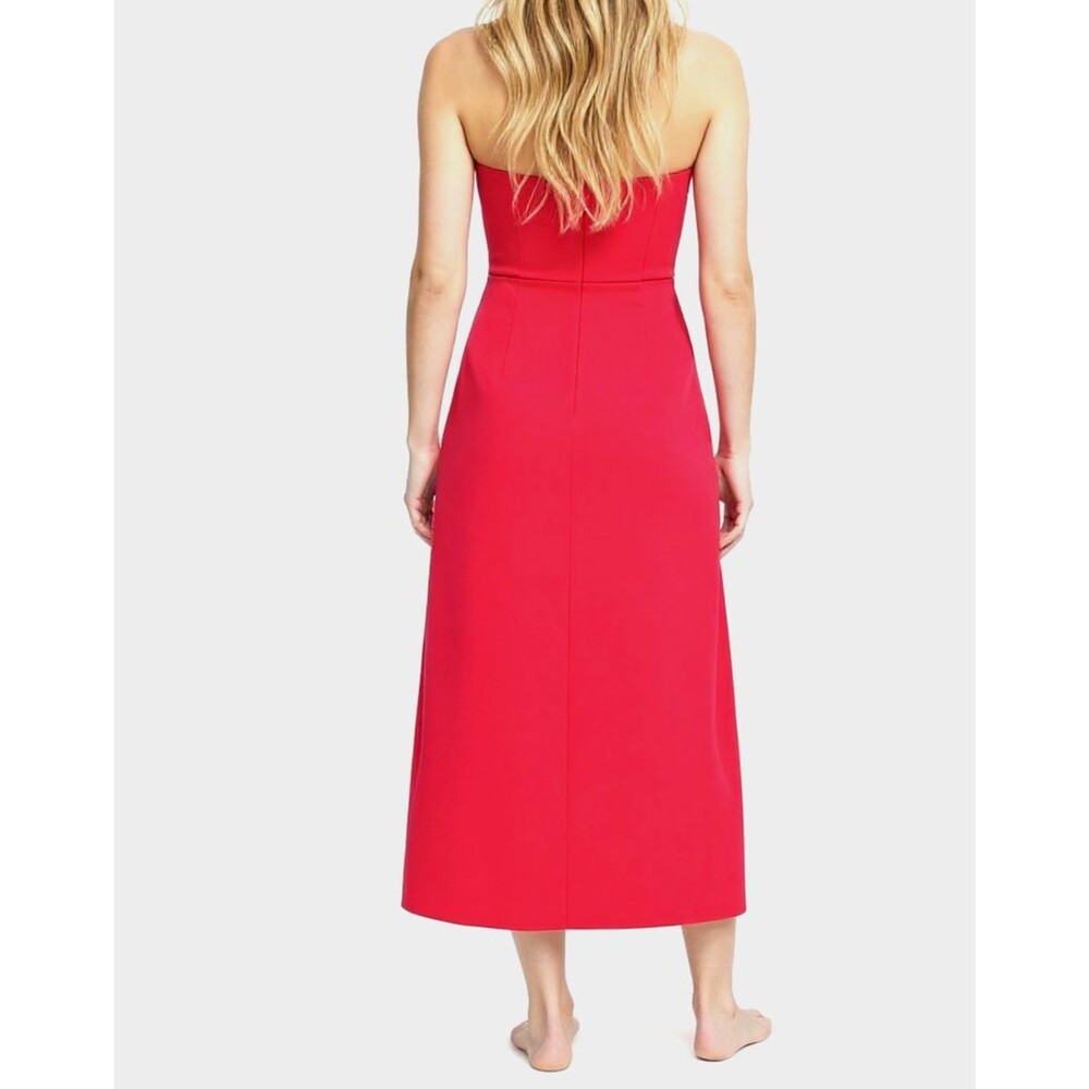 ZARA NEW Strapless Maxi Dress Women Large Fuchsia Pink Fit Flare Knit A-Line